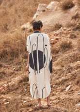 A Model Wearing Multicolor,Cotton Mul Agave Kaftan curated by Only Ethikal